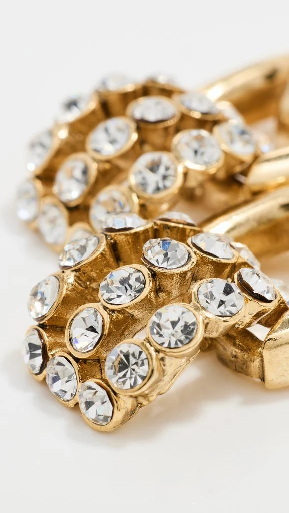 Oscar de la Renta Pave Drop Link Earrings 4