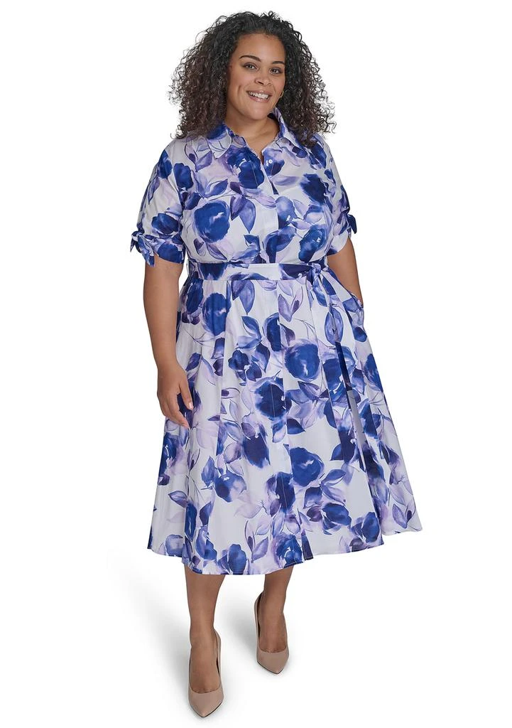 Plus Size Floral V-Neck Dress  On Sale Now with Up to 60% Off | Discover  Exclusive Deals & Savings at BeyondStyle  Authentic Calvin Klein Women|Plus  Size Clothing|Dresses|Midi Dresses|Calvin Klein Plus