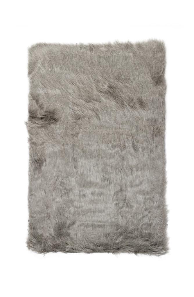 LUXE Faux Fur Hudson Rectangular Rug - 2ft x 3ft - Grey