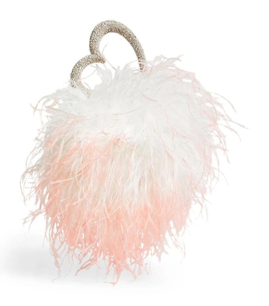 L'Alingi Crystal-Embellished Feather Clutch Bag 1
