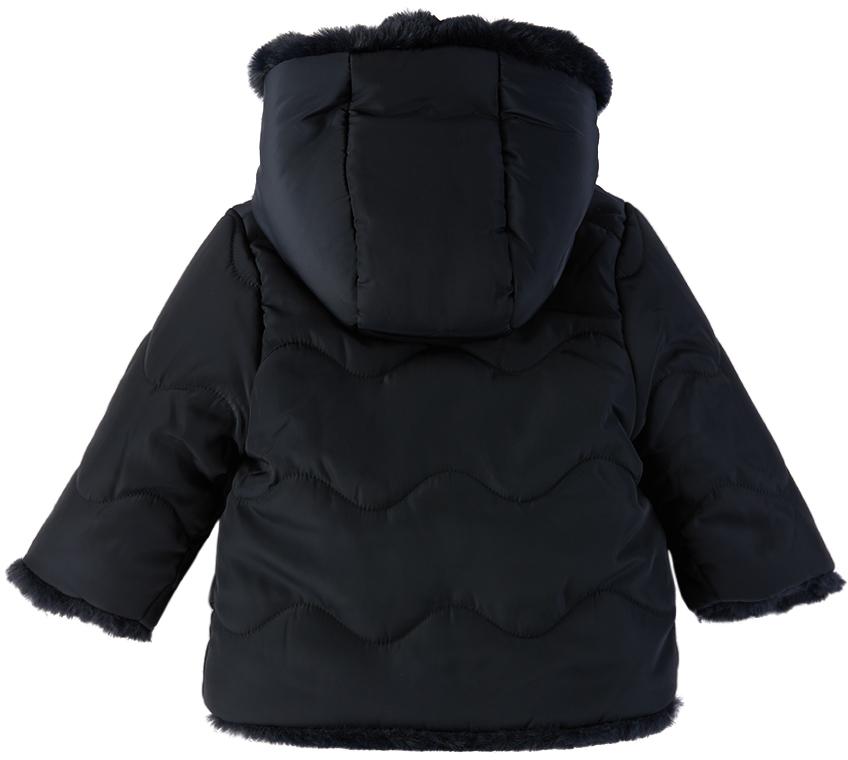 Tartine et Chocolat Baby Navy Reversible Faux-Fur Jacket