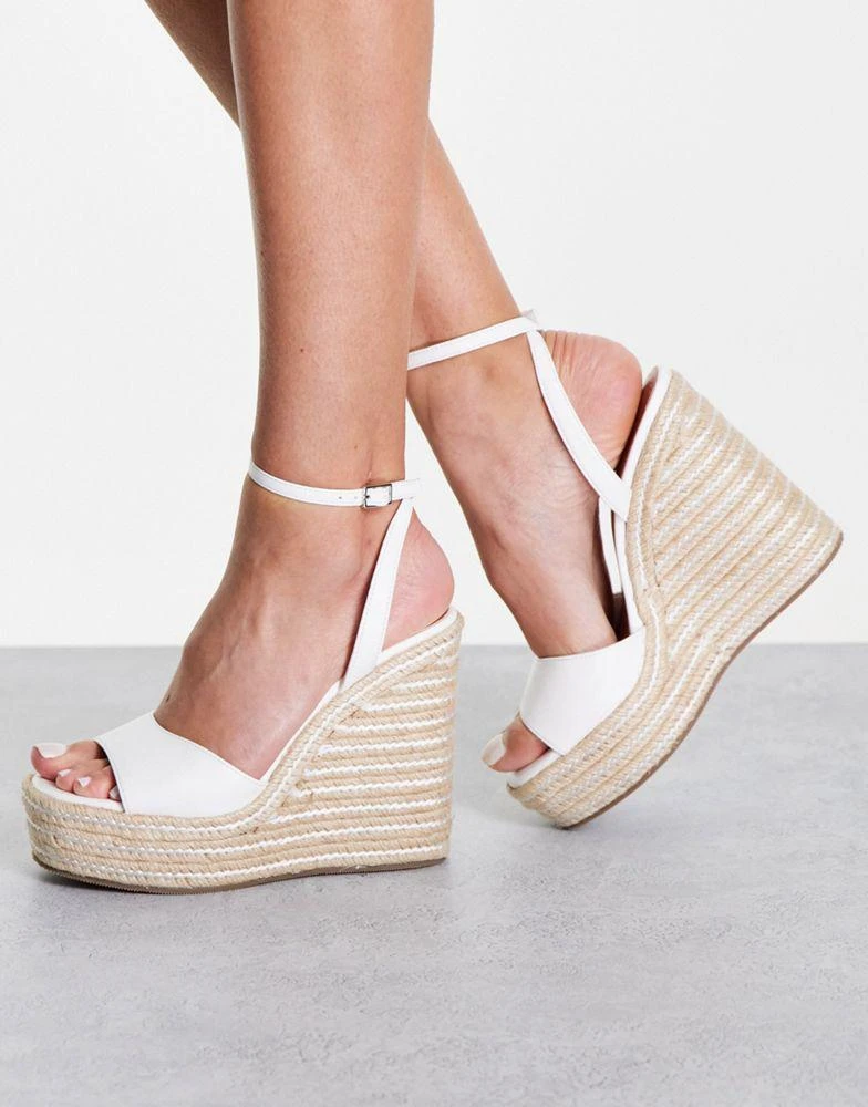 ASOS ASOS DESIGN Tasha espadrille wedges in white 4