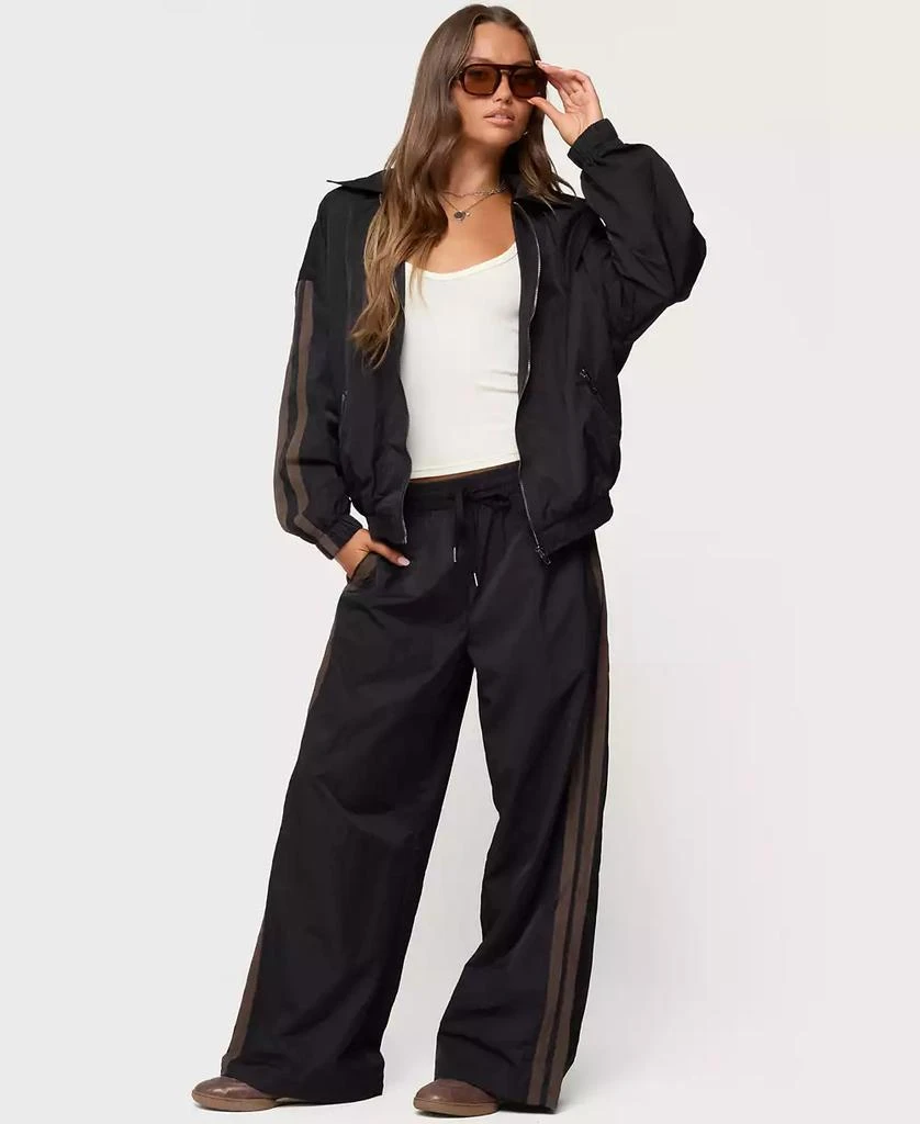 Edikted Womens Kieran Stripey Nylon Track Pants 5
