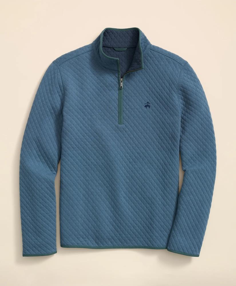 Brooks Brothers Diamond-Quilted Quarter-Zip in Cotton Blend