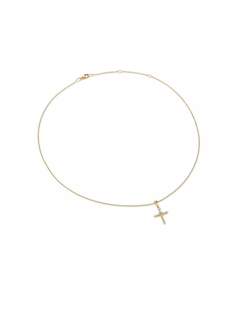David Yurman Petite Modern Renaissance Cross Pendant Necklace in 18K Yellow Gold with Diamonds, 22.1MM 2