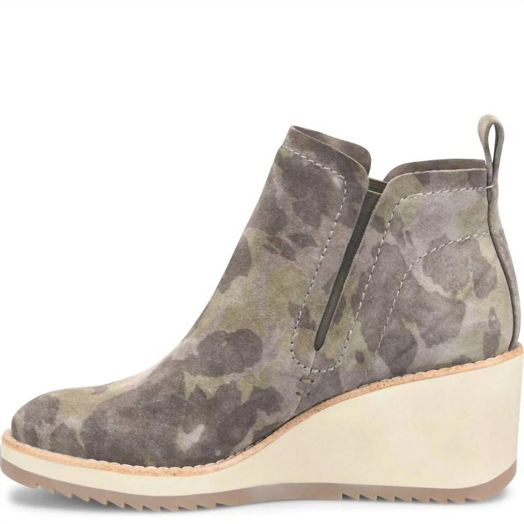 Söfft Women's Emeree Waterproof Wedge Bootie In Olive Camo 3