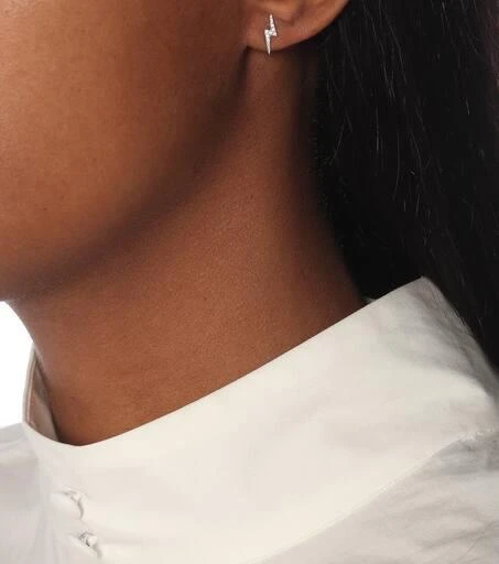 Maria Tash Lightning Bolt 14kt white gold single earring with diamonds 3