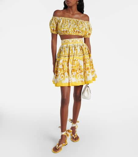 Dolce 
Gabbana Majolica off-shoulder cotton crop top 2