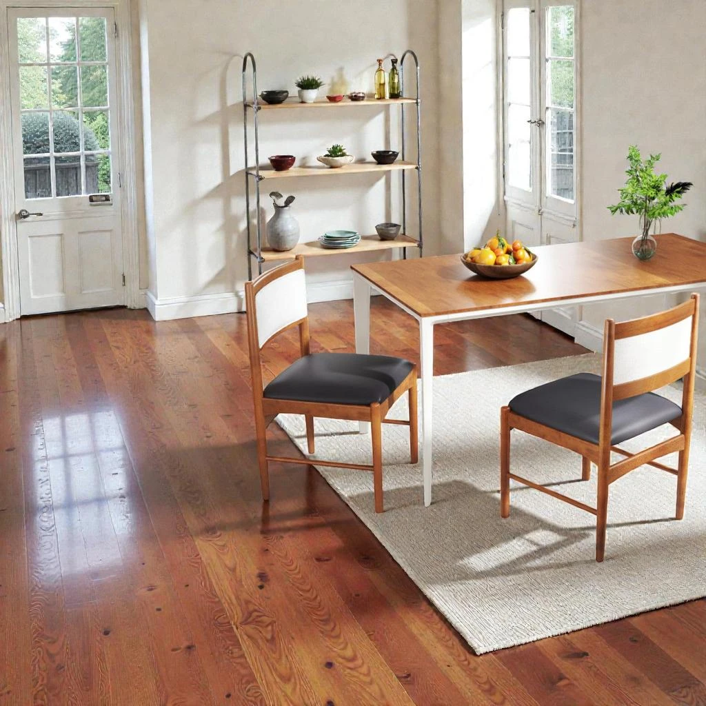 Hivvago Set of Two Dining Chairs Designed with Rubberwood Frames and Cozy Sherpa-Inspired Backs