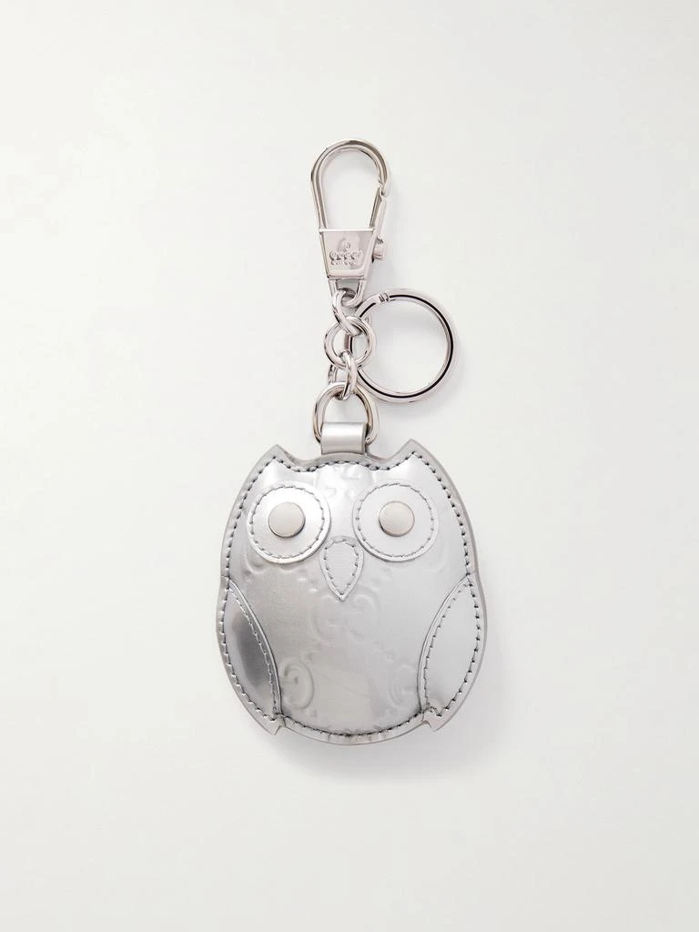 Gucci Studded Debossed Metallic Leather Bag Charm