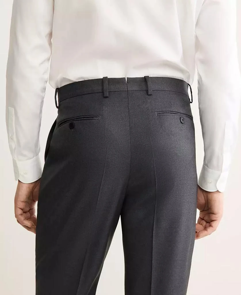 Mango Men's Italian Virgin Wool Flannel Suit Pants 3