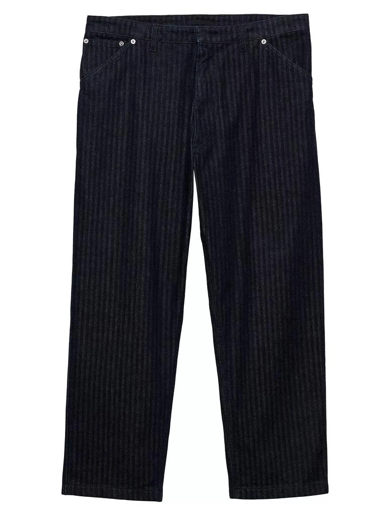 Prada Wide-Leg Chevron Denim Jeans 1