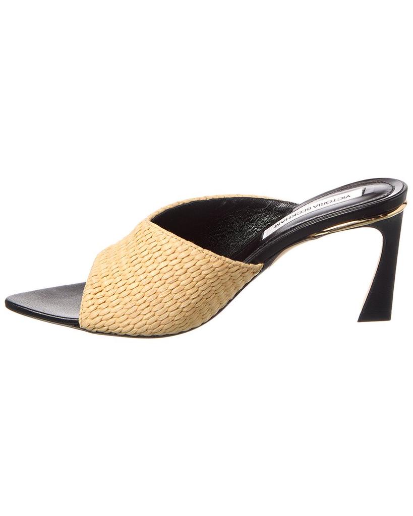 Victoria Beckham Raffia & Leather Sandal