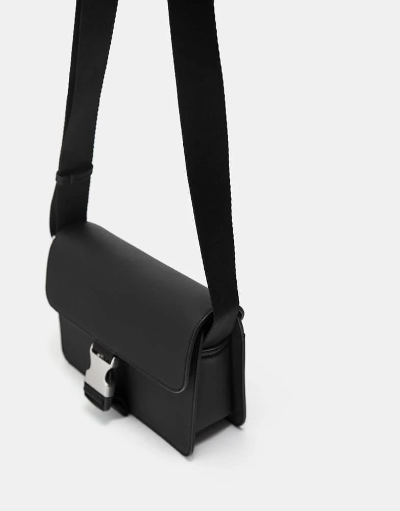 Pull&Bear Pull&Bear Crossbody bag with buckle in black 3