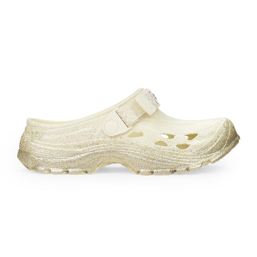 Lanvin GOLD/BEIGE MOK LACETS CURB SUICOKE SLIDES