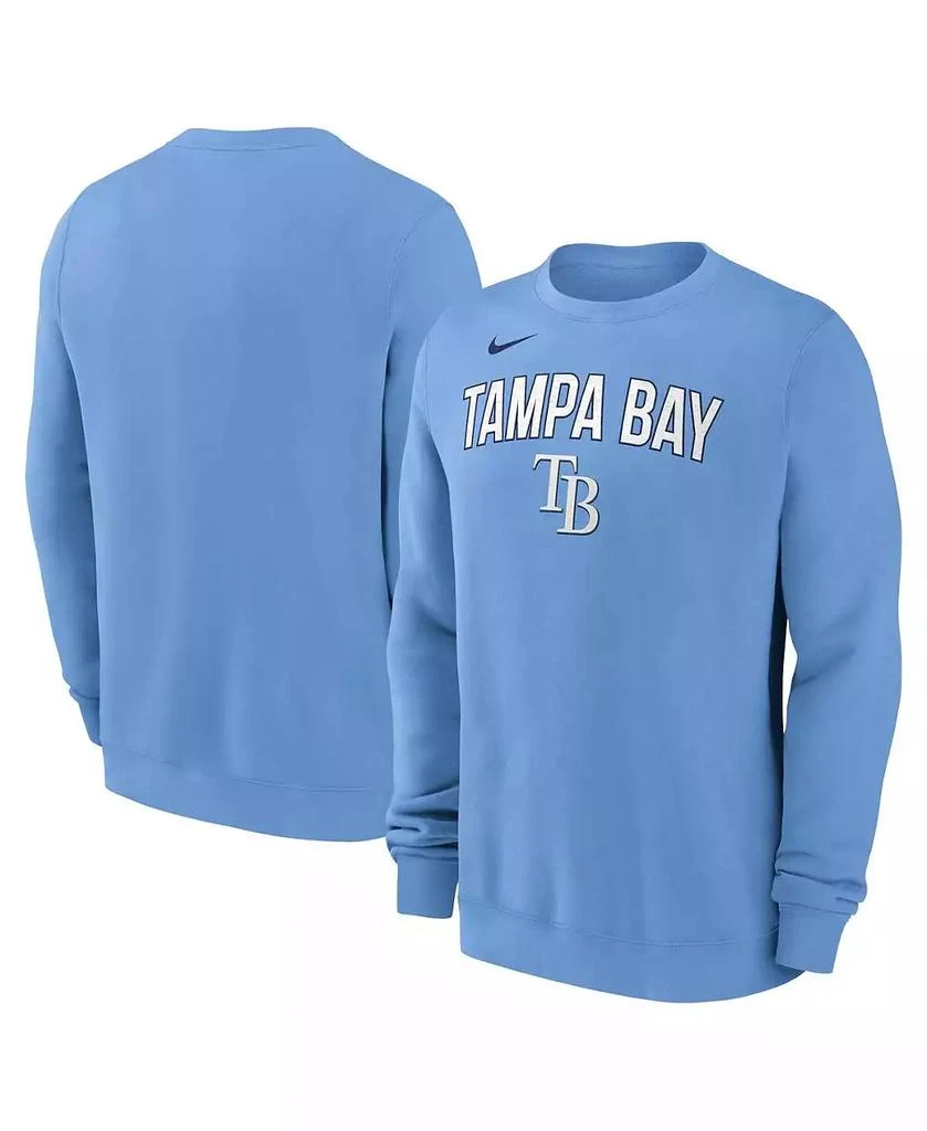 NIKE Men's Light Blue Tampa Bay Rays Pullover Sweatshirt 1