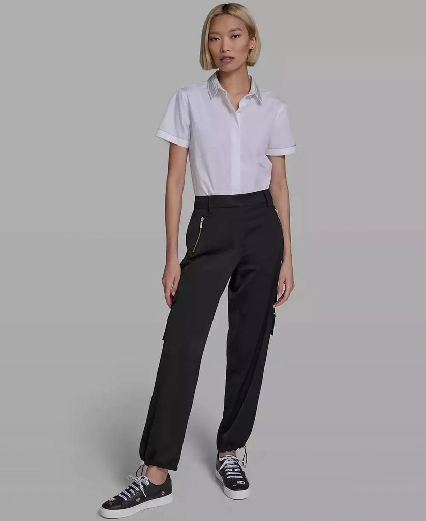 Karl Lagerfeld Paris Women
s Cropped Cargo Pants 2