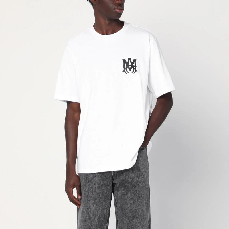 AMIRI White cotton T-shirt with logo 1