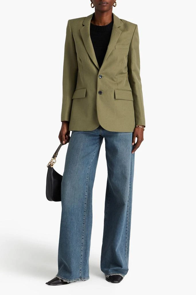 FRAME Cotton and linen-blend twill blazer 2