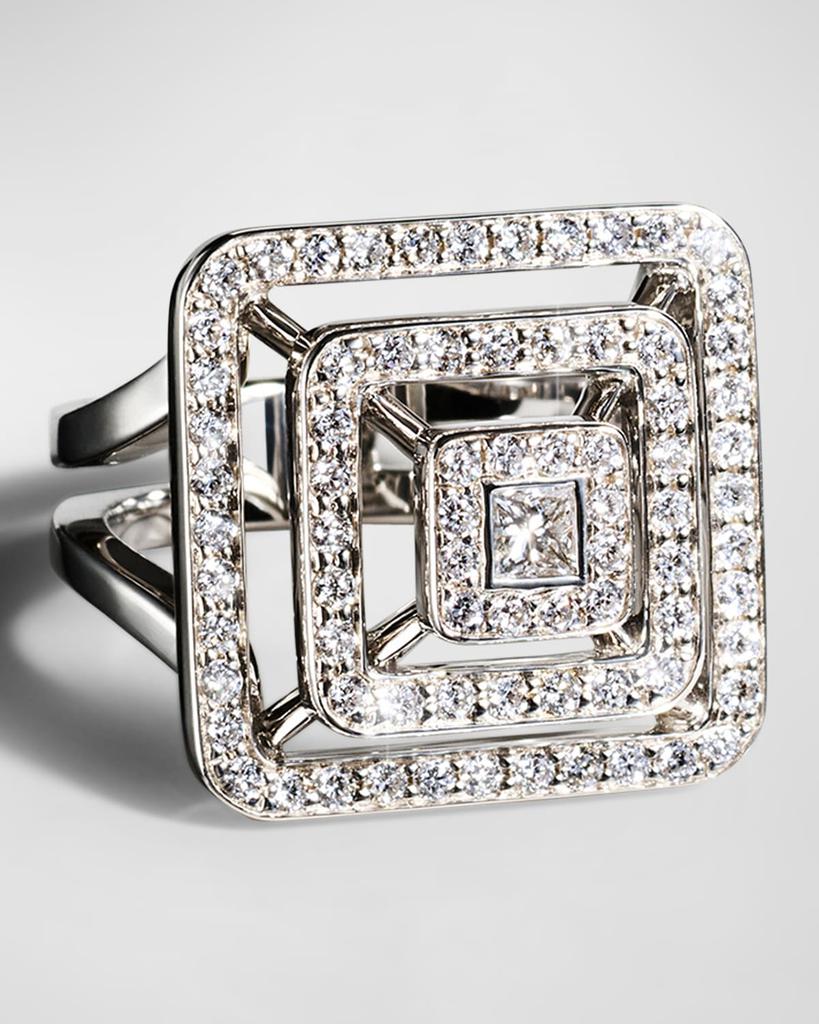 Mimi So 18K Yellow Gold Piece Pyramid Diamond Ring, Size 6