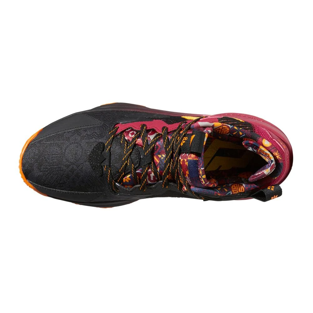 adidas Dame 8 Made in China Basketball Shoes - Unisex - Core Black / Bright Orange / Legacy Burgundy - 6