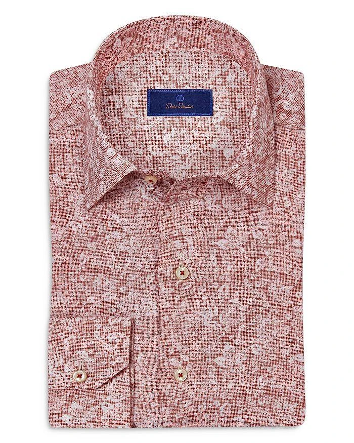 David Donahue Regular Fit Texture Floral Print Linen Sport Shirt - Shirts -  Free Shipping - BeyondStyle