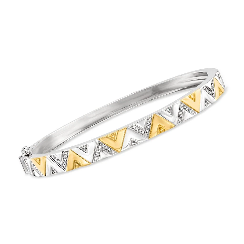 Ross-Simons Ross-Simons "Hamptons Stack" Set Of 4 Bangle Bracelets in 2-Tone Sterling Silver 5