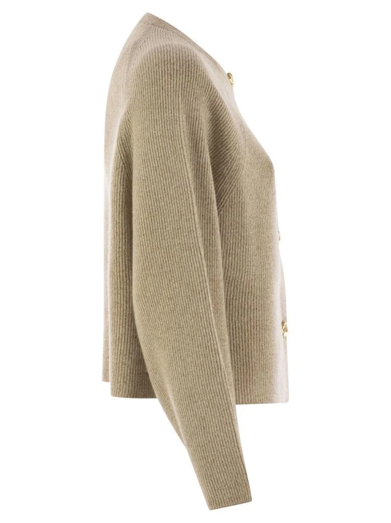 Fabiana Filippi English Knit Cardigan In Platinum And Lurex 3
