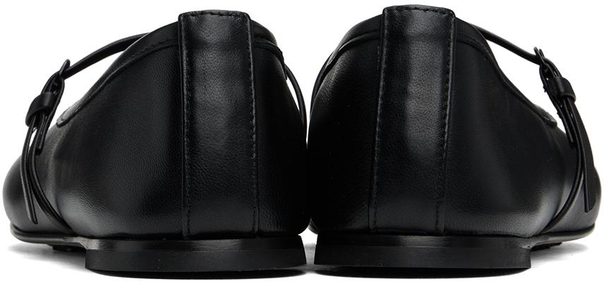 Dear Frances Black Balla Strap Ballerina Flats