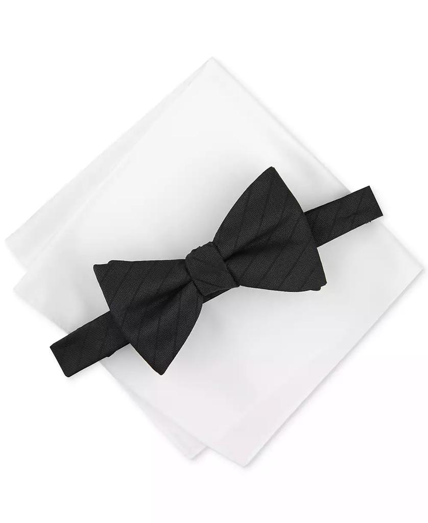 Alfani Men's Fillmore Stripe Bow Tie & Solid Pocket Square Set, Created for Macy's