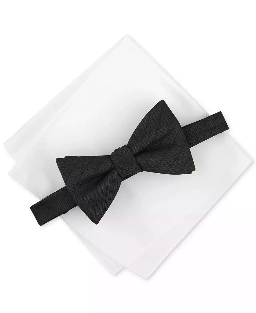 Alfani Men's Fillmore Stripe Bow Tie & Solid Pocket Square Set, Created for Macy's 1