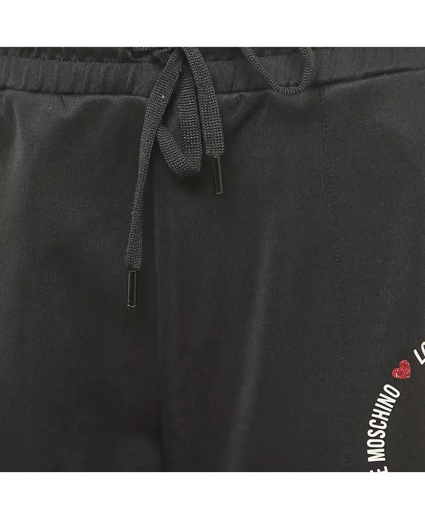 Pre-Owned Love Moschino Women's Black Logo Printed Jersey Track Pants 5