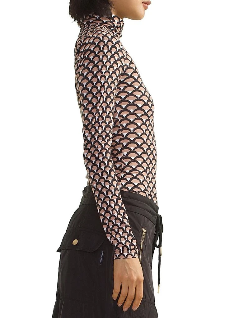 Cynthia Rowley Fan Printed Mock Turtleneck Top 4