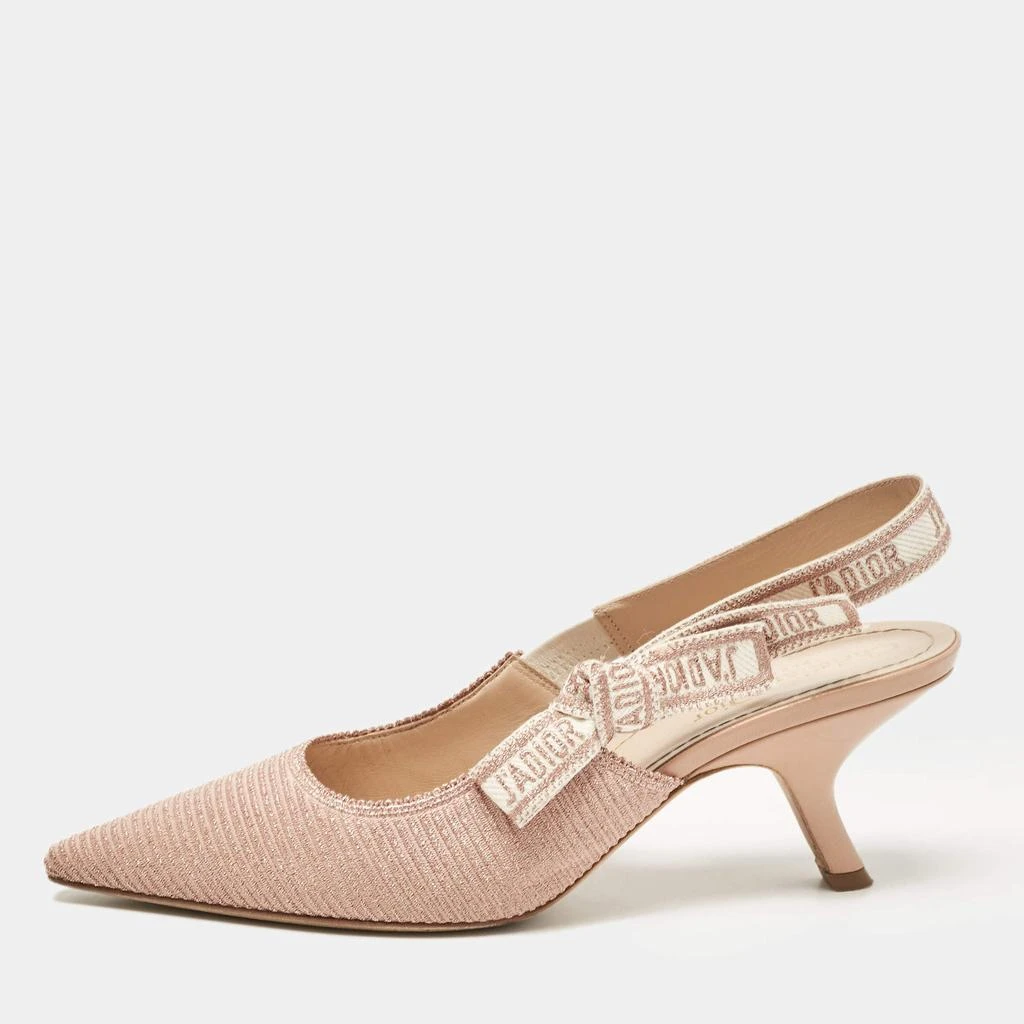 Dior Dior Pink Embroidered Canvas J'Adior Slingback Pumps Size 39 1