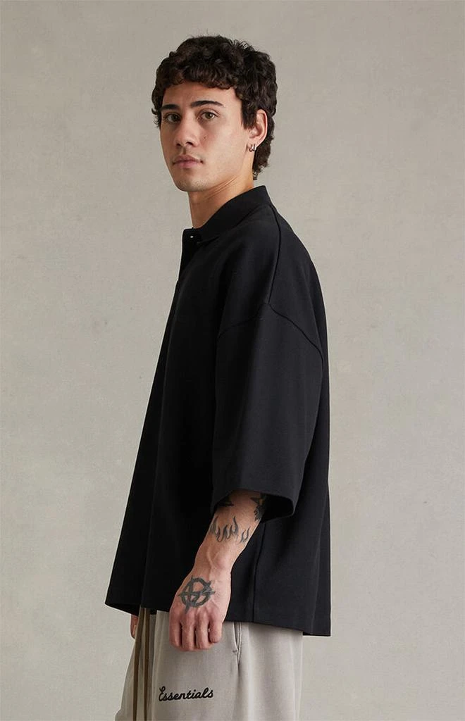 Essentials Vintage Black Signature ’90s Cropped Polo Shirt 3