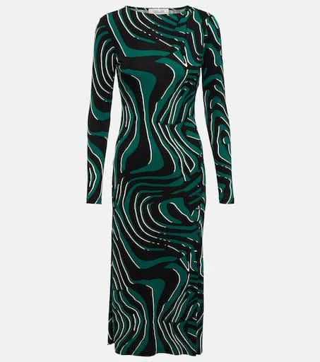 Diane von Furstenberg Printed fitted midi dress 1
