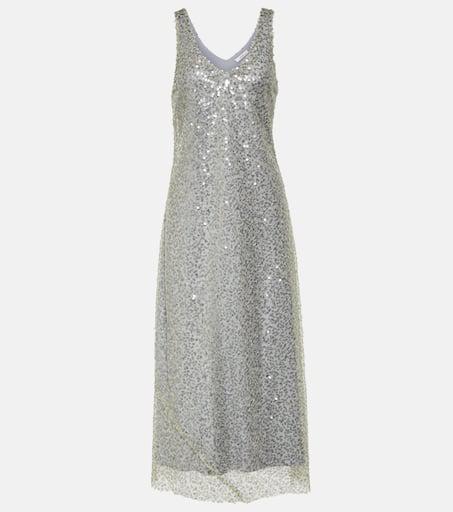 Vince Lucite sequined metallic slip dress