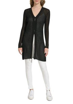 Calvin Klein Klein Womens Button Front V Neck Sweater Knit Cardigan 4