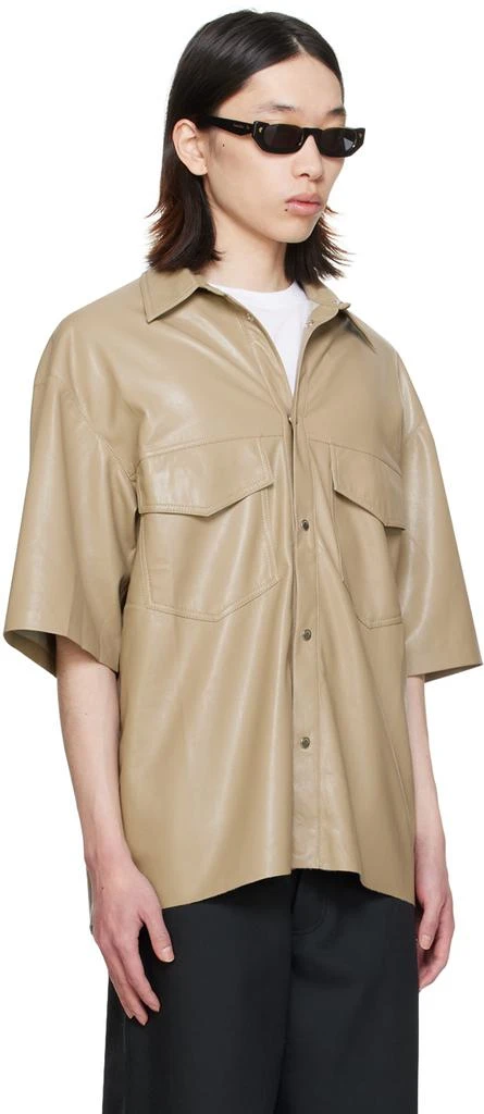 Nanushka Taupe Mance Vegan Leather Shirt 2