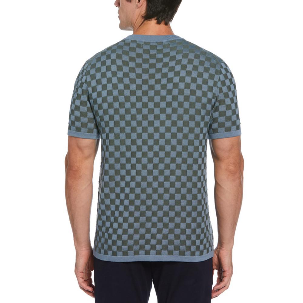 Perry Ellis Men's Short Sleeve Geo Pattern Sweater