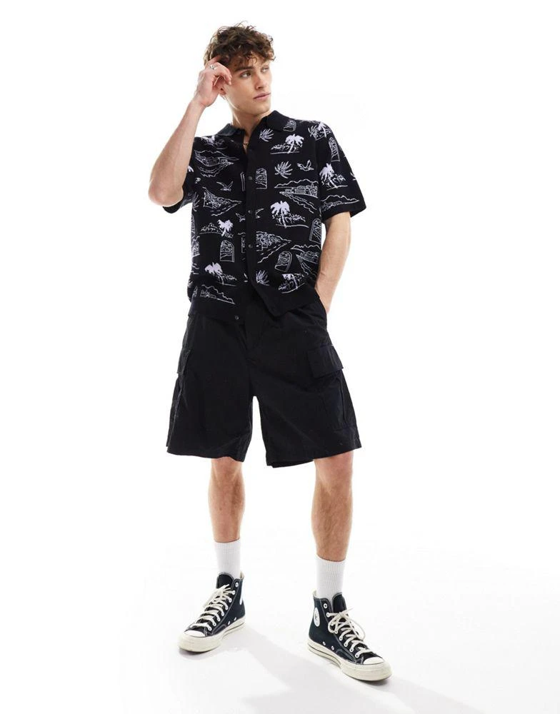 Vans Vans sorrento printed sweater polo shirt in black 2