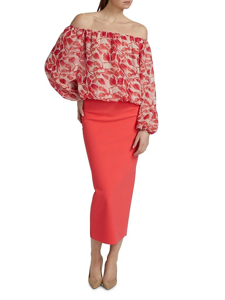 Chiara Boni Toru Floral Chiffon Off-The-Shoulder Top 2