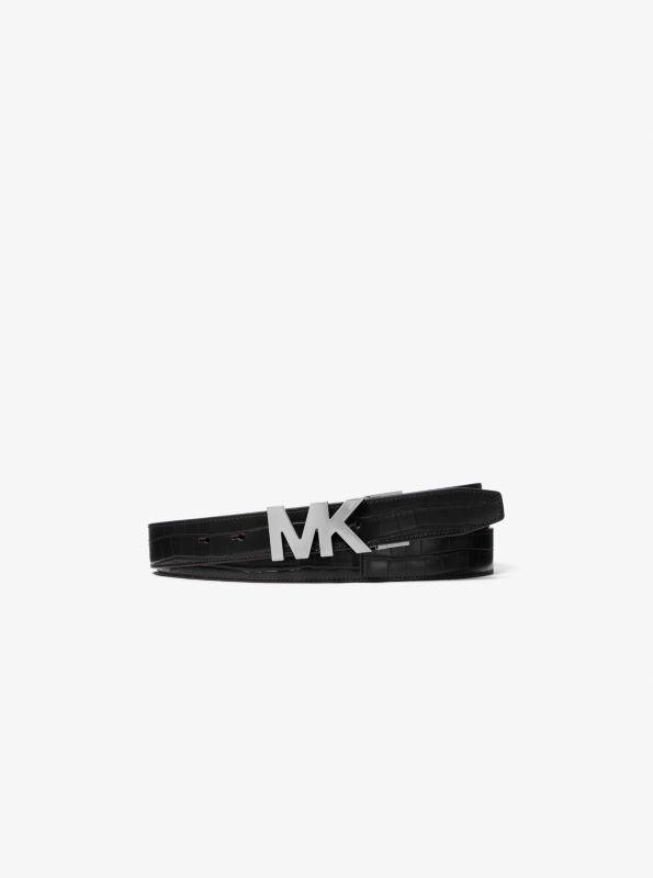 michael_kors Crocodile Embossed Logo Belt