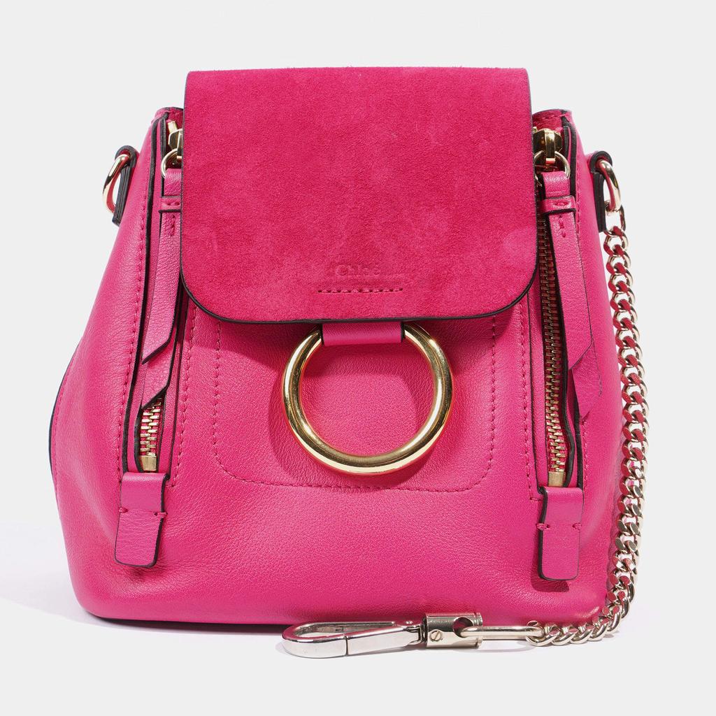 Chloe Chloe Mini Faye Backpack Hot Pink Leather