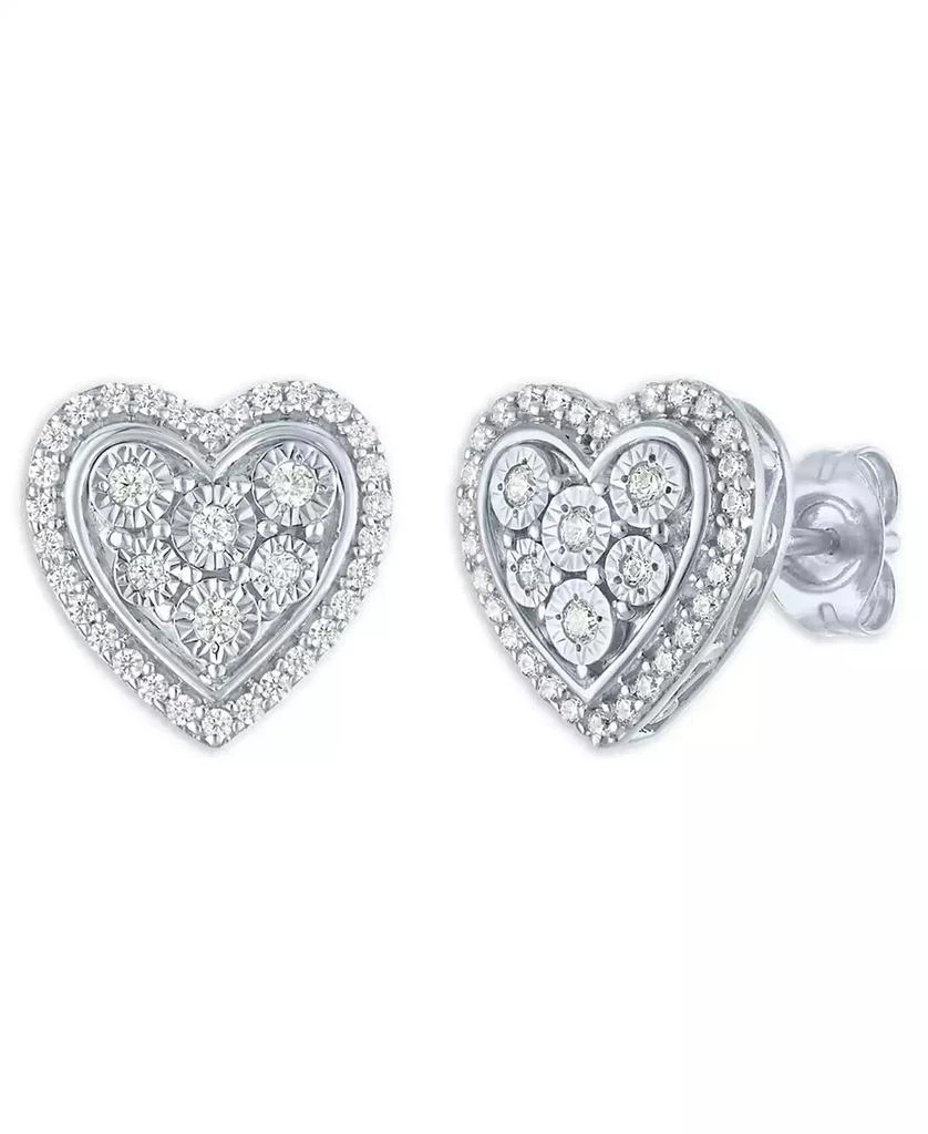 Macy
s Heart Diamond Earrings (1/4 ct. t.w.) in Sterling Silver