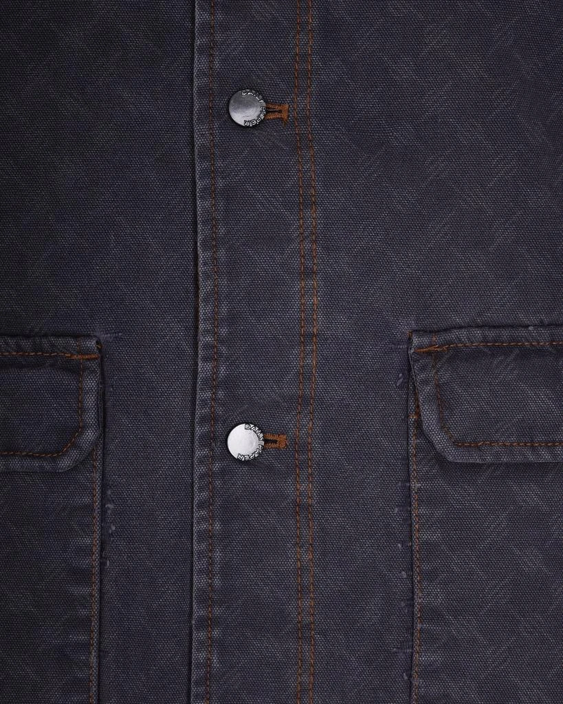 DAILY PAPER Monogram-Print Cotton Denim Jacket with Leather Collar 3