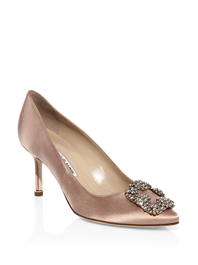 Manolo Blahnik Hangisi 70MM Embellished Buckle Pumps
