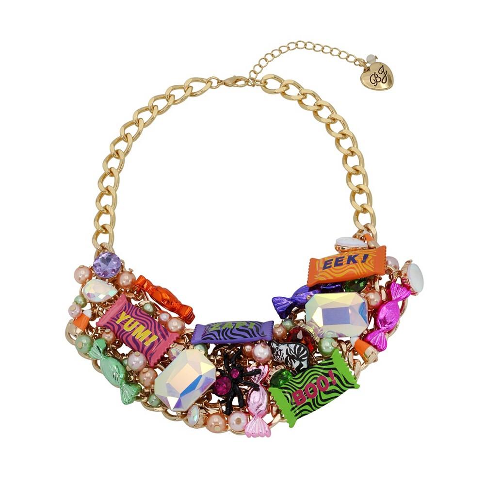 Betsey Johnson Faux Stone Candy Statement Bib Necklace