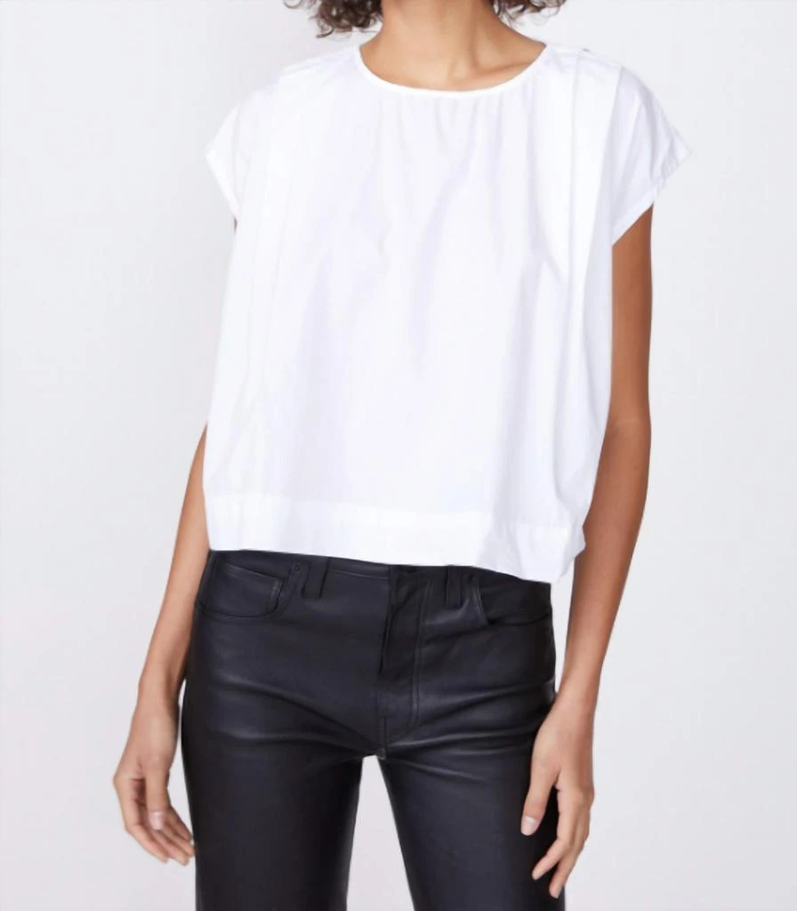Stateside Poplin Swing Top In White 1