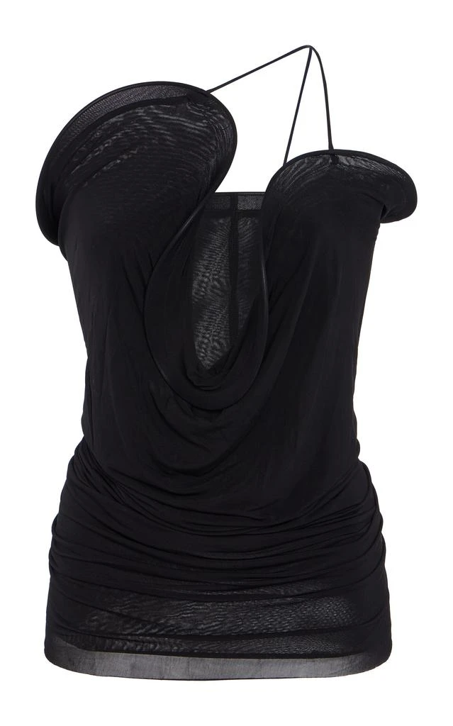 Christopher Esber Christopher Esber - Wave Coil Sculpted One-Shoulder Top - Black - AU 10 - Moda Operandi 1